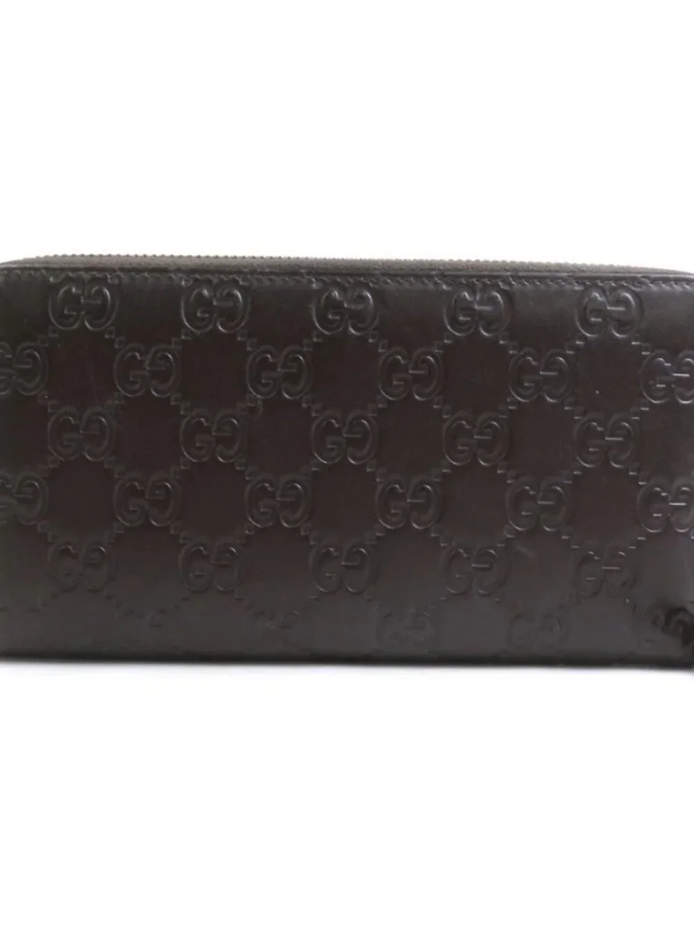 Auth GUCCI Guccissima Zip Around Long Wallet Dark Brown Leather - Picture 3 of 8